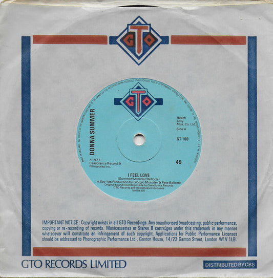 Donna Summer : I Feel Love (7", Single)