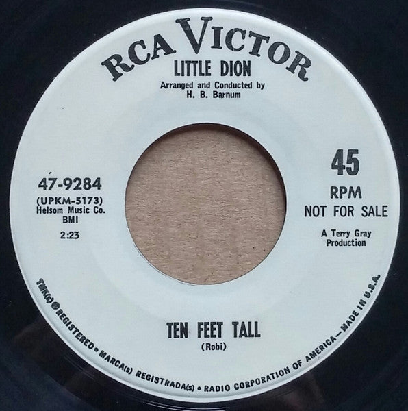 Little Dion : Lonely Tear Drops / Ten Feet Tall (7", Single, Promo)