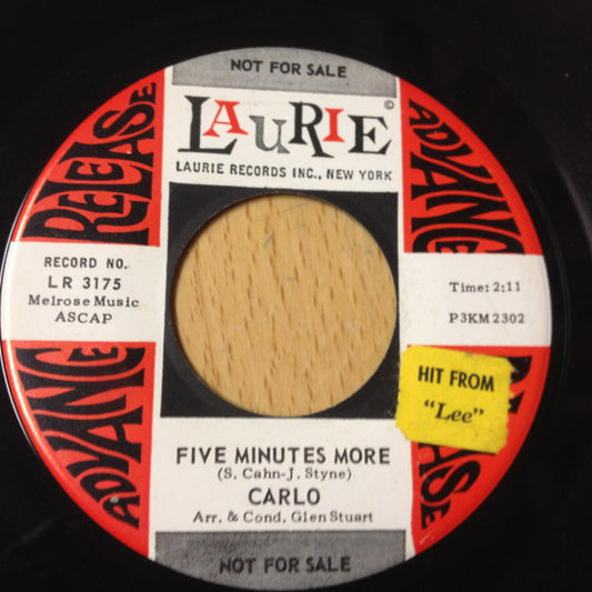 Carlo Mastrangelo : Five Minutes More / The Story of Love (7", Single, Promo)