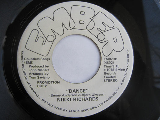 Nikki Richards : Dance (7", Single, Promo)