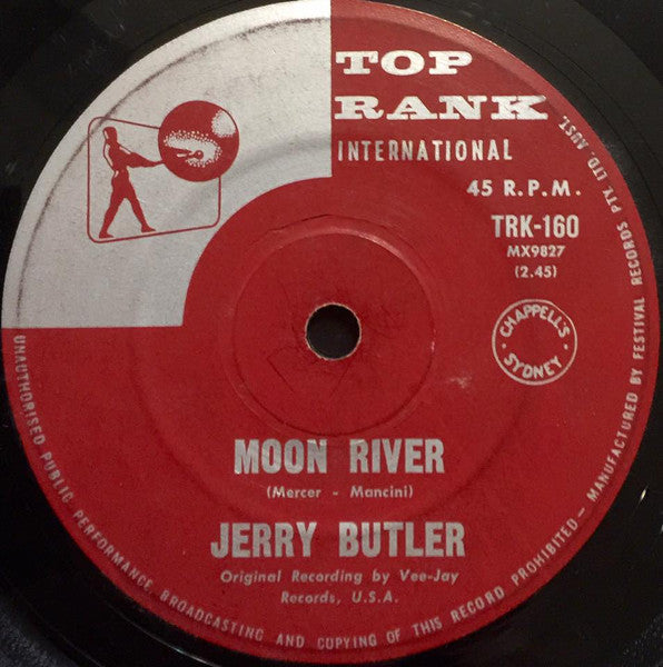 Jerry Butler : Moon River / Aware Of Love (7", Single)