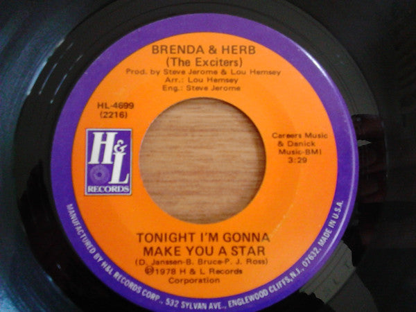 Brenda & Herb : Tonight I'm Gonna Make You A Star (7")