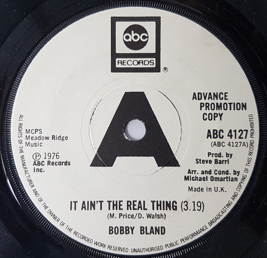 Bobby Bland : It Ain't The Real Thing / Who's Foolin' Who (7", Single, Promo)