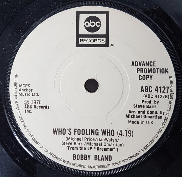 Bobby Bland : It Ain't The Real Thing / Who's Foolin' Who (7", Single, Promo)