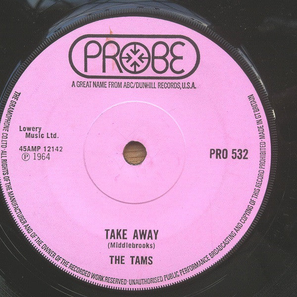 The Tams : Hey Girl Don't Bother Me (7", Single, RE)