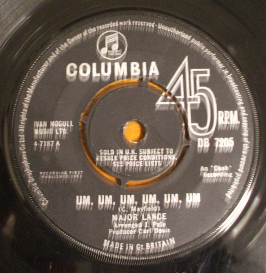 Major Lance : Um, Um, Um, Um, Um, Um (7")