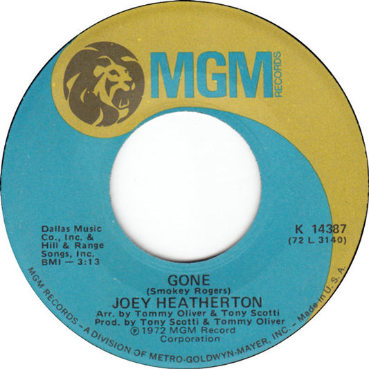 Joey Heatherton : Gone / The Road I Took To You (Pieces) (7", Single)