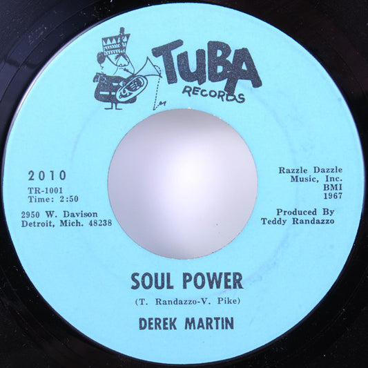 Derek Martin : Soul Power / Sly Girl (7", Ame)