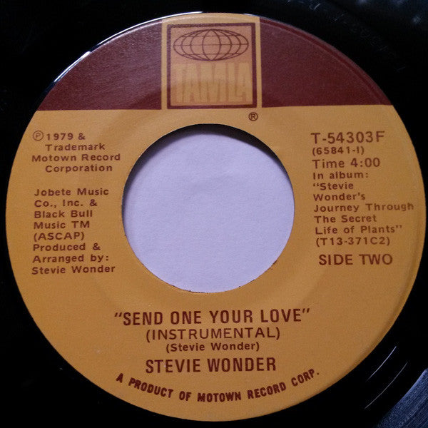 Stevie Wonder : Send One Your Love (7", Single)