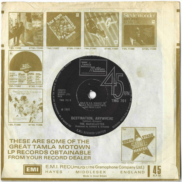 The Marvelettes : Reachin' For Something I Can't Have  (7", Single, Sol)