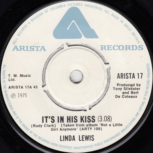 Linda Lewis : It's In His Kiss (7", Single, Pus)