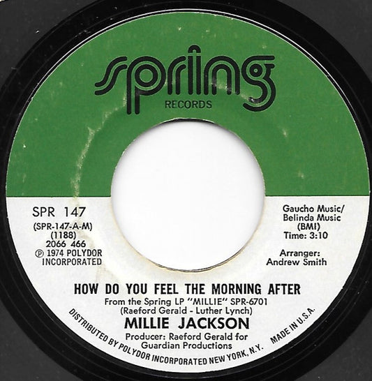 Millie Jackson : How Do You Feel The Morning After / In The Wash (7", Single)