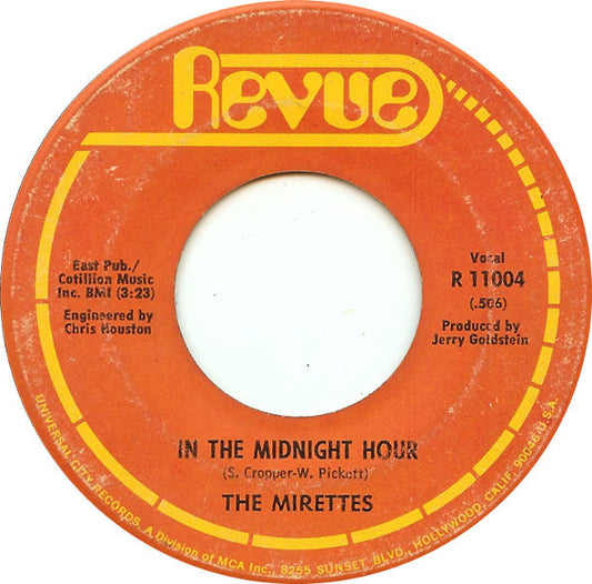 The Mirettes : In The Midnight Hour / To Love Somebody (7", Single)