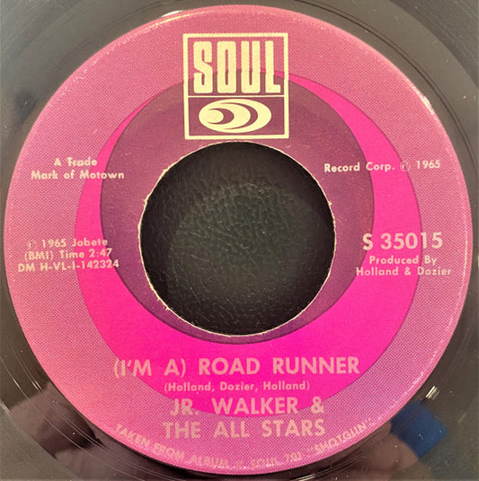 Jr. Walker & The All Stars* : (I'm A) Road Runner (7", Single, Mono, RP)