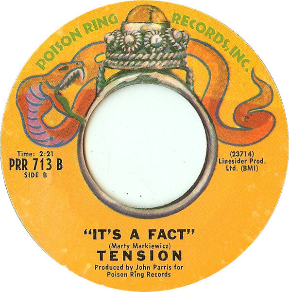 Tension (9) : Does Anybody Really Know What Time It Is / It's A Fact (7", Single, Styrene)