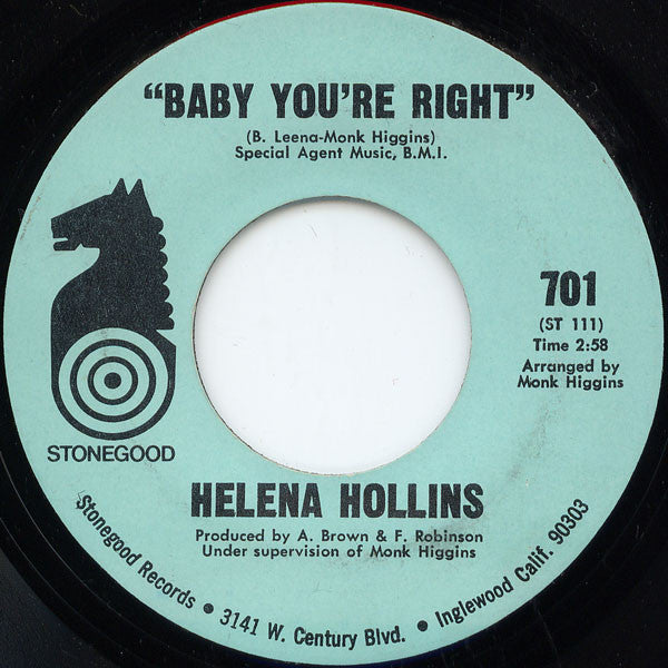 Helena Hollins : The China Doll / Baby You're Right (7", Single)