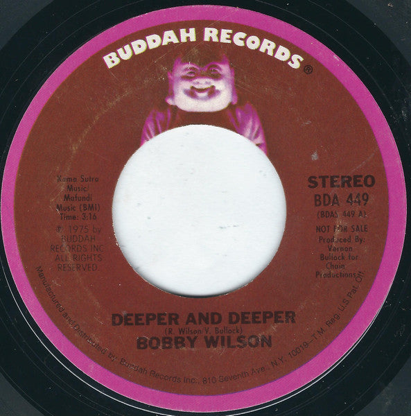 Bobby Wilson : Deeper And Deeper (7", Single, Mono, Promo)