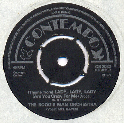 The Boogie Man Orchestra : (Theme From) Lady, Lady, Lady (Are You Crazy For Me?) (7", Single, Pus)