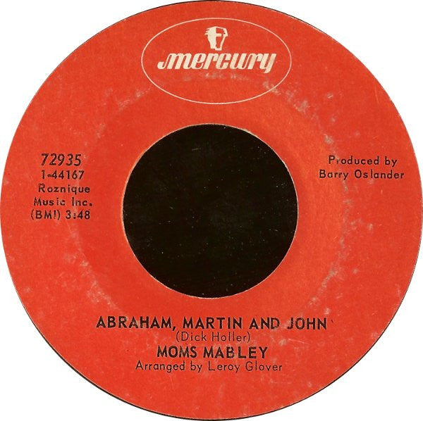 Moms Mabley : Abraham, Martin And John (7", Single, Styrene)