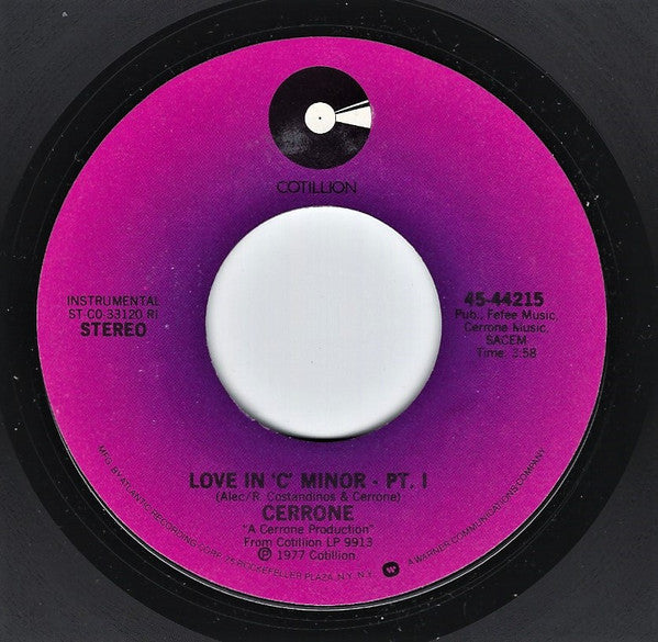 Cerrone : Love In 'C' Minor (7", Single)