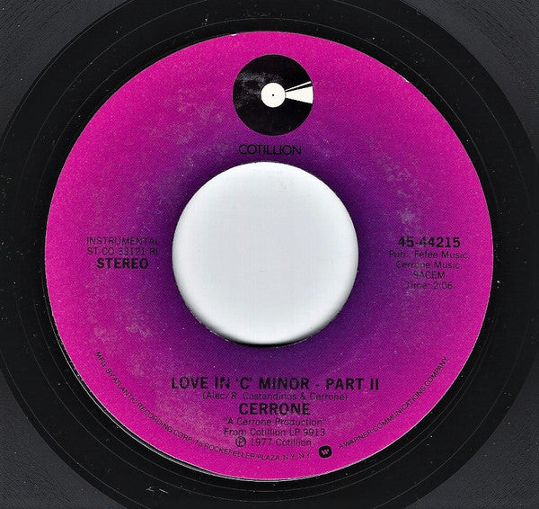 Cerrone : Love In 'C' Minor (7", Single)