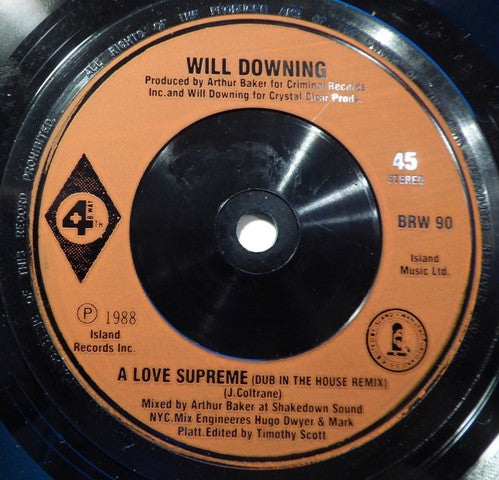 Will Downing : A Love Supreme (7", Single, Red)