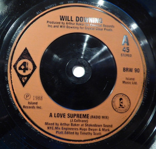 Will Downing : A Love Supreme (7", Single, Red)