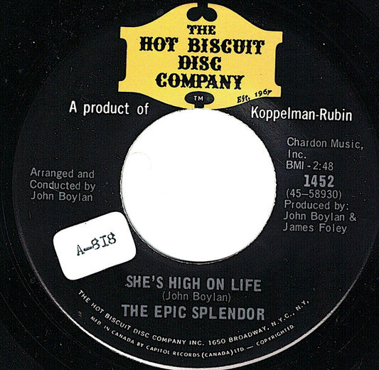 The Epic Splendor : She's High On Life (7", Single)