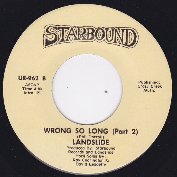 Landslide (17) : Wrong So Long (7", Single)