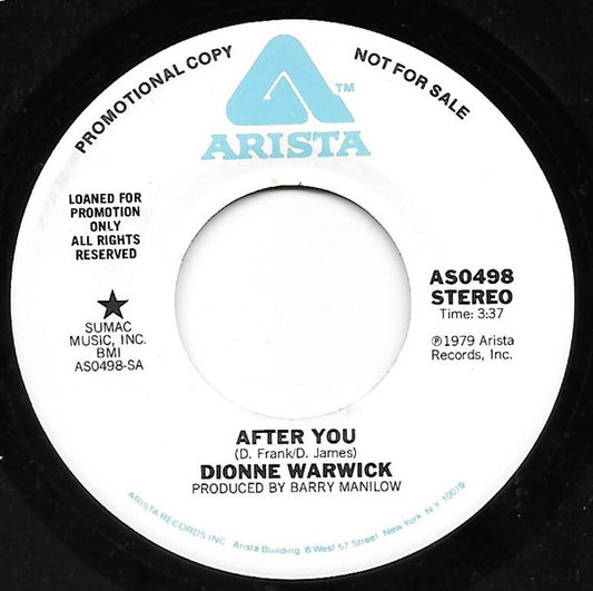 Dionne Warwick : After You (7", Single, Promo)