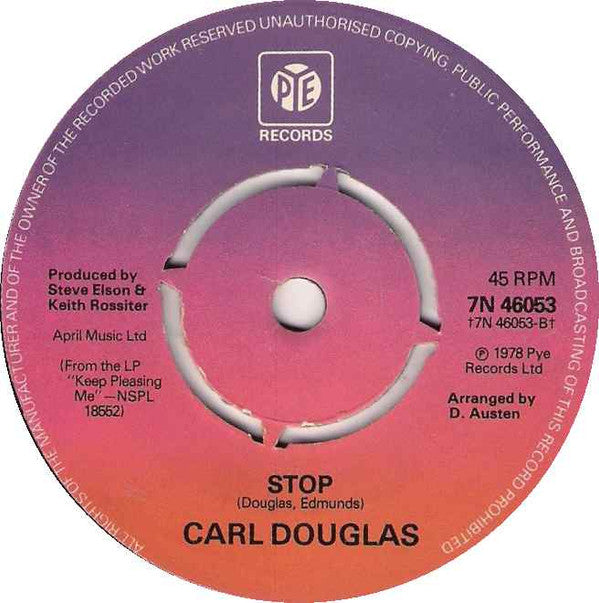 Carl Douglas : Keep On Pleasing Me (7", Single, Pus)