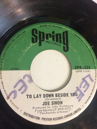 Joe Simon : Help Me Make It Through The Night / To Lay Down Beside You (7")