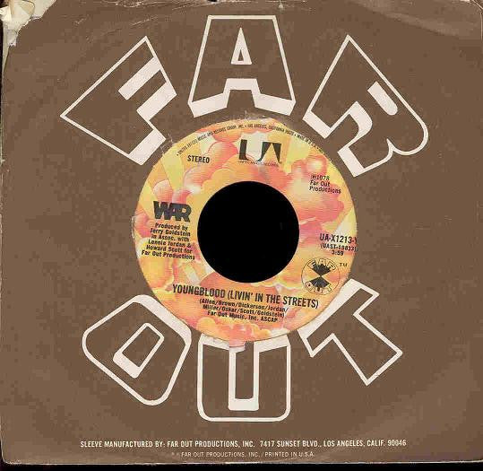 War : Youngblood (Livin' In The Streets) (7", Styrene, Pit)