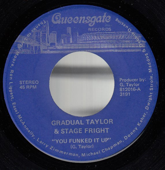 Gradual Taylor & Stage Fright : You Funked It Up / Shake That Hiney (7")