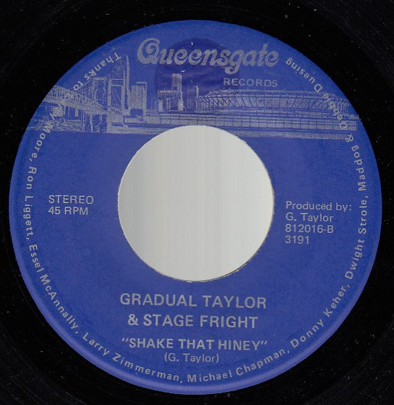 Gradual Taylor & Stage Fright : You Funked It Up / Shake That Hiney (7")