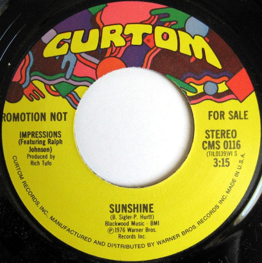 Impressions* : Sunshine (7", Mono, Promo)