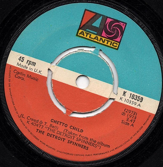 Spinners : Ghetto Child (7", Single, Pus)