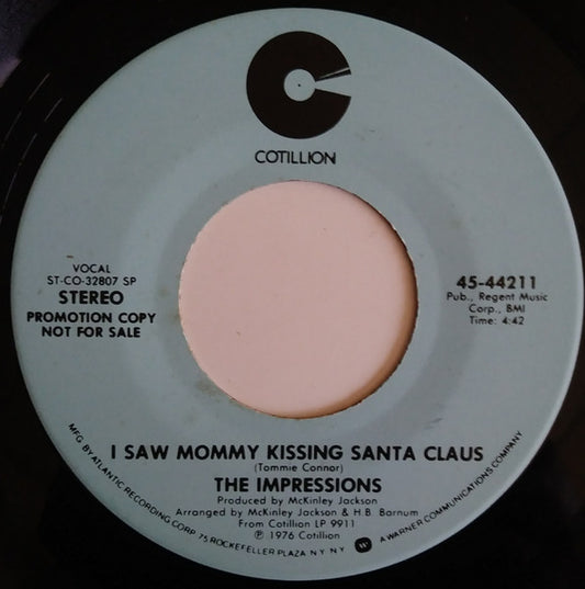 The Impressions : I Saw Mommy Kissing Santa Claus (7", Mono, Promo)