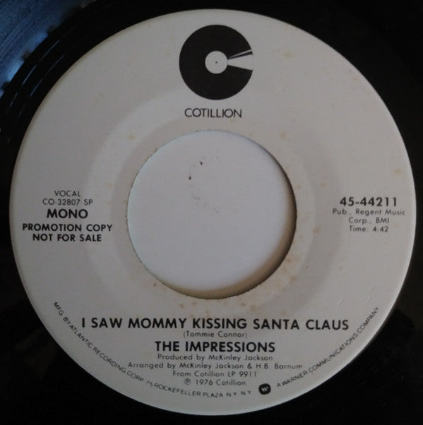 The Impressions : I Saw Mommy Kissing Santa Claus (7", Mono, Promo)