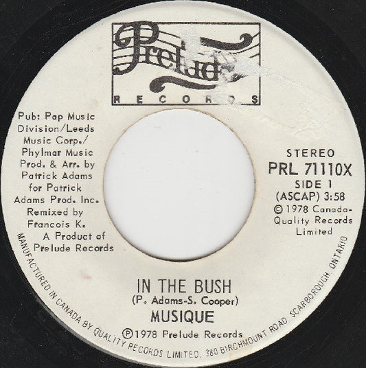 Musique : In The Bush (7", Mis)