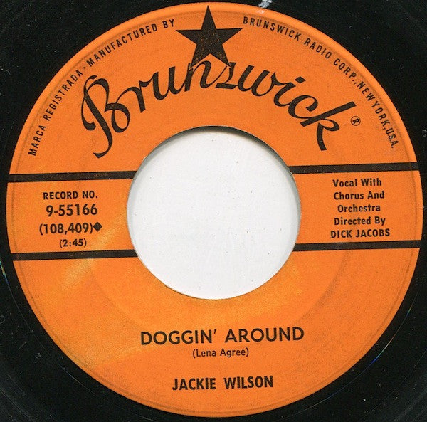 Jackie Wilson : Night / Doggin' Around (7", Pin)