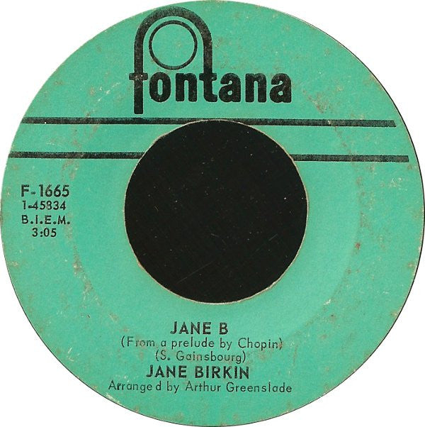 Jane Birkin & Serge Gainsbourg : Je T'aime...Moi Non Plus / Jane B (7", Single, Styrene, Ter)