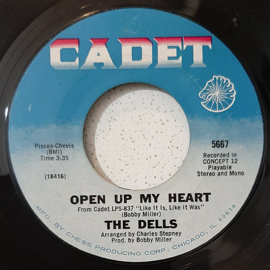 The Dells : Open Up My Heart / Nadine (7", Single, Styrene, Mon)