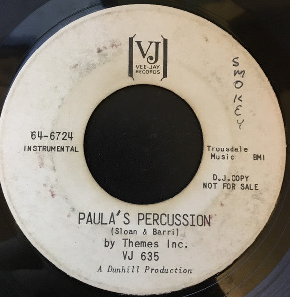 Themes Inc. : Paula's Percussion (7", Promo)