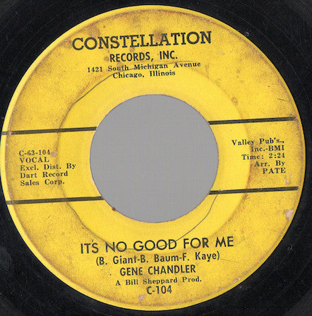 Gene Chandler : It's No Good For Me / From Day To Day (7")