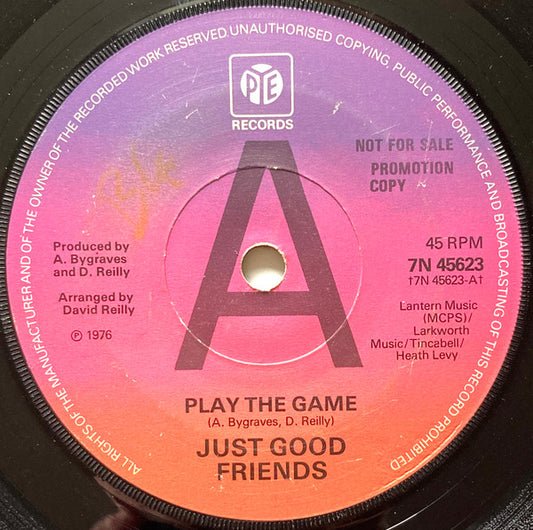 Just Good Friends : Play The Game (7", Single, Promo)