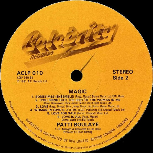 Patti Boulaye : Magic (LP, Album)