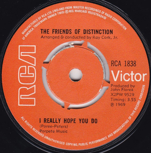 The Friends Of Distinction : Grazing In The Grass (7", Single, Mono)
