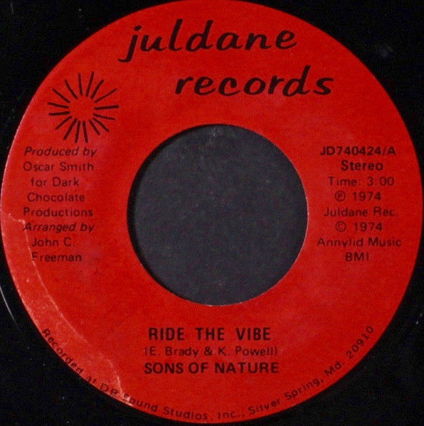 Sons Of Nature : Ride The Vibe (7")