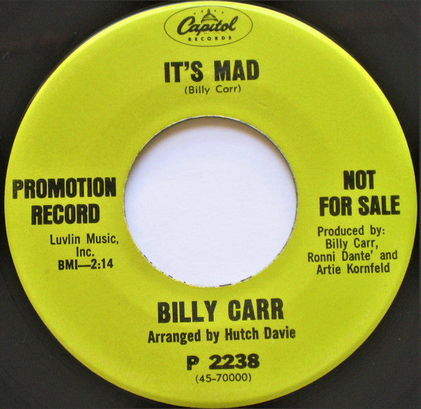 Billy Carr : The Odyssey (7", Promo)